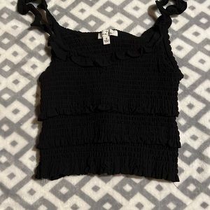 black ripped crop top